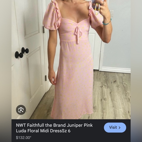 Faithfull the Brand Pink Yellow and green Floral dress - Picture 14 of 14